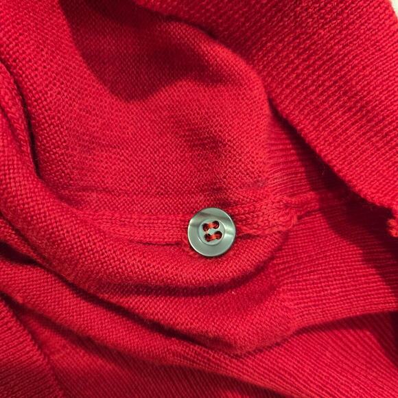 Lord & Taylor 100% Merino Wool Men's Red Pullover Polo Sweater Italy Size XL - Picture 8 of 10